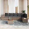 vidaXL Gartensofa-set mit Kissen 7 pcs Grau Poly Rattan 3348100 Bild 3