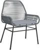 IKAYAA Garten-Essgruppe (Gartentisch und 4 Stühle) – Outdoor-Essgarnitur aus Rattan und Stahl Bild 3