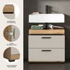 welltime Waschbeckenunterschrank SIENA, Breite 60cm, mit 2 Türen oder 2 Schubkästen, MDF-Front (1-St, TOPSELLER!, mit Siphonausschnitt 10x25 cm) in verschiedenen Farben erhältlich, Badmöbel, Badschrank, Schrank, Bad Bild 3