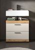 welltime Waschbeckenunterschrank SIENA, Breite 60cm, mit 2 Türen oder 2 Schubkästen, MDF-Front (1-St, TOPSELLER!, mit Siphonausschnitt 10x25 cm) in verschiedenen Farben erhältlich, Badmöbel, Badschrank, Schrank, Bad Bild 2