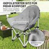 Campingstuhl B 63 x T 90 x H 100 cm, faltbar, Bonded Leather in Dunkelgrau, Metallgestell, 1 Stück Bild 5