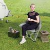 Campingstuhl B 63 x T 90 x H 100 cm, faltbar, Bonded Leather in Dunkelgrau, Metallgestell, 1 Stück Bild 4