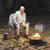 Campingstuhl B 63 x T 90 x H 100 cm, faltbar, Bonded Leather in Dunkelgrau, Metallgestell, 1 Stück Bild 2