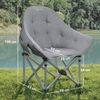 Campingstuhl B 63 x T 90 x H 100 cm, faltbar, Bonded Leather in Dunkelgrau, Metallgestell, 1 Stück Bild 3