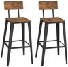 Vasagle Barhocker, 2er Set, Barstühle, Küchenstühle, mit Rückenlehne, Stahlgestell, einfache Montage, Industrie-Design, vintagebraun-schwarz Bild 5
