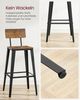 Vasagle Barhocker, 2er Set, Barstühle, Küchenstühle, mit Rückenlehne, Stahlgestell, einfache Montage, Industrie-Design, vintagebraun-schwarz Bild 3