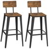 Vasagle Barhocker, 2er Set, Barstühle, Küchenstühle, mit Rückenlehne, Stahlgestell, einfache Montage, Industrie-Design, vintagebraun-schwarz Bild 4