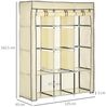 HOMCOM Stoffschrank Kleiderschrank mit Kleiderstangen, 8 Ebenen (Faltschrank, 1-St, Faltbare Garderobe für Schlafzimmer) Vliesstoff, Cremeweiß, 125 x 43 x 162,5 cm Bild 2