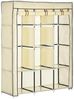HOMCOM Stoffschrank Kleiderschrank mit Kleiderstangen, 8 Ebenen (Faltschrank, 1-St, Faltbare Garderobe für Schlafzimmer) Vliesstoff, Cremeweiß, 125 x 43 x 162,5 cm Bild 4