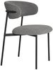 2er Set - Retro-Design Stuhl VOGUE grau Bouclé-Stoff schwarze Beine Retro Bild 4
