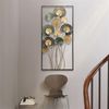 3D Wandbild "Blätter" aus Metall in gold / anthrazit / gün, 60x125 cm, Wanddeko, Wandschmuck Bild 2