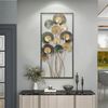 3D Wandbild "Blätter" aus Metall in gold / anthrazit / gün, 60x125 cm, Wanddeko, Wandschmuck Bild 3