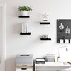 Bücherregal Wand 4 pcs, Schweberegale, Wandregal Hochglanz-Schwarz 23 x 23,5 x 3,8 cm MDF Bild 3