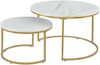 Couchtisch Christchurch 2er Set Marmoroptik, Weiß/Gold [en. casa] Bild 2