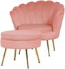 Sitzpouf Rund Samt Rosa Bild 4
