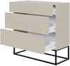 Selsey 'Veldio' Kommode mit 3 Schubladen, graubeige mit schwarzem Metallgestell, ca. 90 x 90 x 38 cm Bild 4