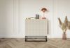 Selsey 'Veldio' Kommode mit 3 Schubladen, graubeige mit schwarzem Metallgestell, ca. 90 x 90 x 38 cm Bild 2
