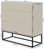 Selsey 'Veldio' Kommode mit 3 Schubladen, graubeige mit schwarzem Metallgestell, ca. 90 x 90 x 38 cm Bild 5