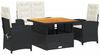 vidaXL 4-tlg. Garten-Essgruppe mit Kissen Schwarz Poly Rattan 3277320 Bild 2