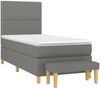 vidaXL Boxspringbett mit Matratze Dunkelgrau 100x200 cm Stoff 3137054 Bild 3
