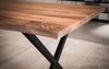 Esszimmertisch 140 x 80 x 76 cm Akazie Massivholz / Metall Esstisch Baumkante, Küchentisch Massiv mit X-Beinen in Schwarz, Holztisch Speisetisch Esszimmer Rechteckig Bild 5