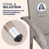 CASARIA 4-tlg. Gartenstuhl-Set, stapelbar & wetterfest, Polyrattan mit Armlehne, bis 160 kg belastbar, Creme Bild 2