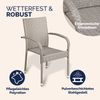 CASARIA 4-tlg. Gartenstuhl-Set, stapelbar & wetterfest, Polyrattan mit Armlehne, bis 160 kg belastbar, Creme Bild 5