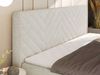 Boxspringbett AVERTA 160 x 200 cm mit Bettkasten und Topper, Doppelbett mit Bonnell-Federkernmatratze, gepolstertem Kopfteil, Stauraum, modernes Schlafzimmer Bett - Creme Schenille glatt - H3 Bild 4