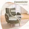 LVHOM Relaxsessel mit Seitentaschen, Polstersessel aus Bouclé-Stoff, Loungesessel mit Massivholzbeine, Einzelsessel, für Wohnzimmer, Büro, Schlafzimmer, Grün Bild 5