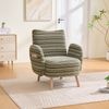LVHOM Relaxsessel mit Seitentaschen, Polstersessel aus Bouclé-Stoff, Loungesessel mit Massivholzbeine, Einzelsessel, für Wohnzimmer, Büro, Schlafzimmer, Grün Bild 2