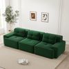 Flieks 3-Sitzer Sofa, Modular Schlafsofa, Tiefsofa mit 3 Kissen, Cord, Grün Bild 3