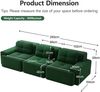 Flieks 3-Sitzer Sofa, Modular Schlafsofa, Tiefsofa mit 3 Kissen, Cord, Grün Bild 4