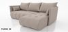 Wohnero24 NESSA Ecksofa mit Schlaffunktion 206x140 cm & Bettkasten – L-Form Couch Creme 218x152 cm Bild 3
