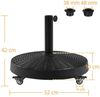 Yaheetech Schirmständer, Sonnenschirmständer mit Rollen Rundes Schirmgewicht Φ 52 cm, Schwarz Bild 3