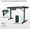 EE EUREKA ERGONOMIC Gamingtisch Höhenverstellbarer Glas Schreibtisch mit RGB 110X60 cm, MAX. Load:90kg (Packung, 1-St, Modern Gaming Tisch), mit Musik Sync, APP Steuerung, Kopfhörerhaken, Getränkehalter, Mauspad Bild 4