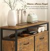 Schuhschrank 98x24x95 cm, 4 Klappen, offenes Regal, Industrial-Look in Rustikalbraun Bild 2