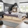 Holzbett 100x200 mit Bettkasten 2er Set Holzbettrahmen Palettenbett Einzelbett Bett Massiv Holz Jugendbett Gästebett Lattenrost Bild 5