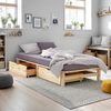 Holzbett 100x200 mit Bettkasten 2er Set Holzbettrahmen Palettenbett Einzelbett Bett Massiv Holz Jugendbett Gästebett Lattenrost Bild 2