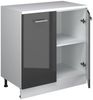 Kommode unter Schräge Rion Anthrazit Hochglanz 80x81.6 cm ohne Schräge mit 2 Türen Vicco Bild 4