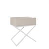 AX LIVING Nachttisch modern Aleio X 45 cm breit, beige, weißes Gestell Bild 2