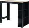 Bartisch Danderyd 120x60x106 cm mit 3 Ablagefächern Schwarz/Eicheoptik [en. casa] Bild 2