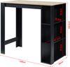 Bartisch Danderyd 120x60x106 cm mit 3 Ablagefächern Schwarz/Eicheoptik [en. casa] Bild 3