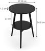 Couchtisch Rondal Schwarz 38 x 38 cm Vicco Bild 2