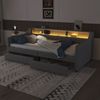 Daybett Leinen mit 2 Schubladen, LED & USB-Anschluss, 90x200 cm, Grau, ohne Matratze Bild 5