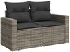 vidaXL 8-tlg. Garten-Sofagarnitur mit Kissen Grau Poly Rattan 3267440 Bild 4