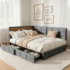 Simurq Polsterbett Daybett mit LED-Beleuchtung & USB, Tagesbett Jugendbett (1-tlg, in 2 Größen verfügbar), Schlafsofa Sofabett mit 2 Schubladen Bild 2