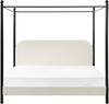 Himmelbett Bouclé DANNEMOIS 180 x 200 cm Cremeweiß Bild 5