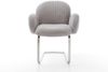 Freischwinger Nube-Flex mit Armlehnen Cord Silbergrau Freischwinger flach Edelstahl Taschenfederkern Bild 2