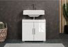 trendteam smart living - Amanda - Waschbeckenunterschrank - Weiß/Weiß Hochglanz - Unterschrank für das Badezimmer mit 2 Türen und 1 Einlegeboden - (BxHxT) 60 x 56 x 34 cm - Moderner Stil Bild 5