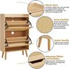 GarveeMore Schuhschrank mit 2 Klappschubladen aus Rattan und Kippschutz für Eingang,Flur Versteckter Schuhkommode,Stauraum für 12–15 Paar Schuhe, MDF-Rahmen Bild 4